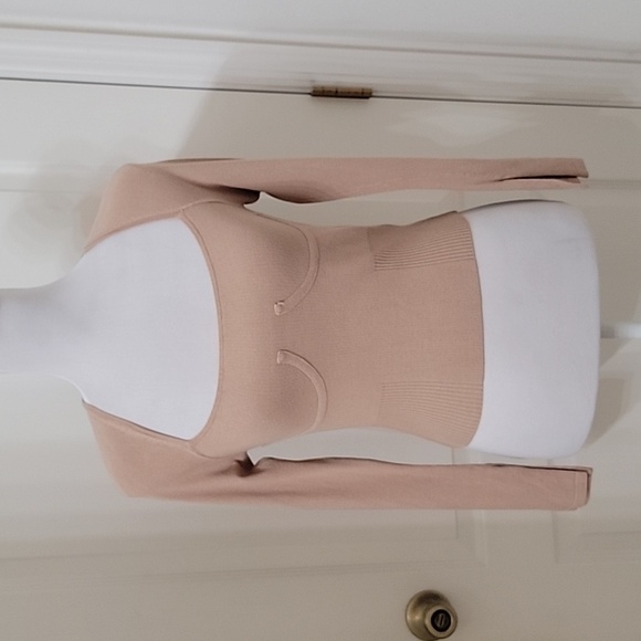 ASOS Size 0 Camel Colored Knit Ribbed Corset-ish Top, Long Sleeve Exc. Used Cond - Picture 1 of 12